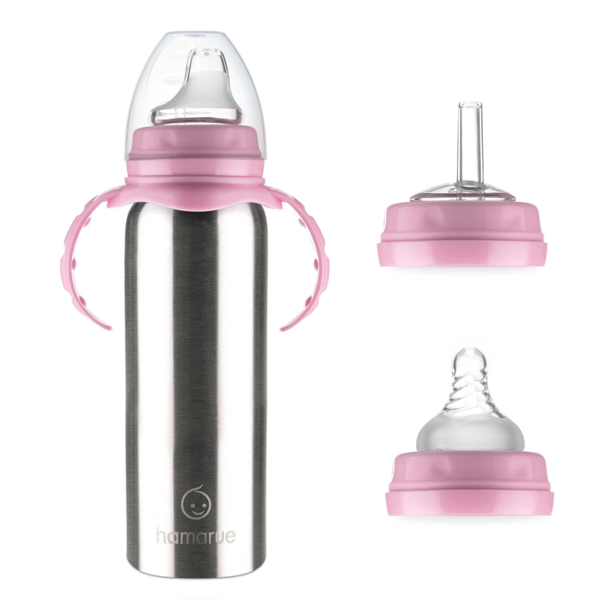 Pobi Cup 260ml - Powder Pink Stainless Steel Toddler Cup